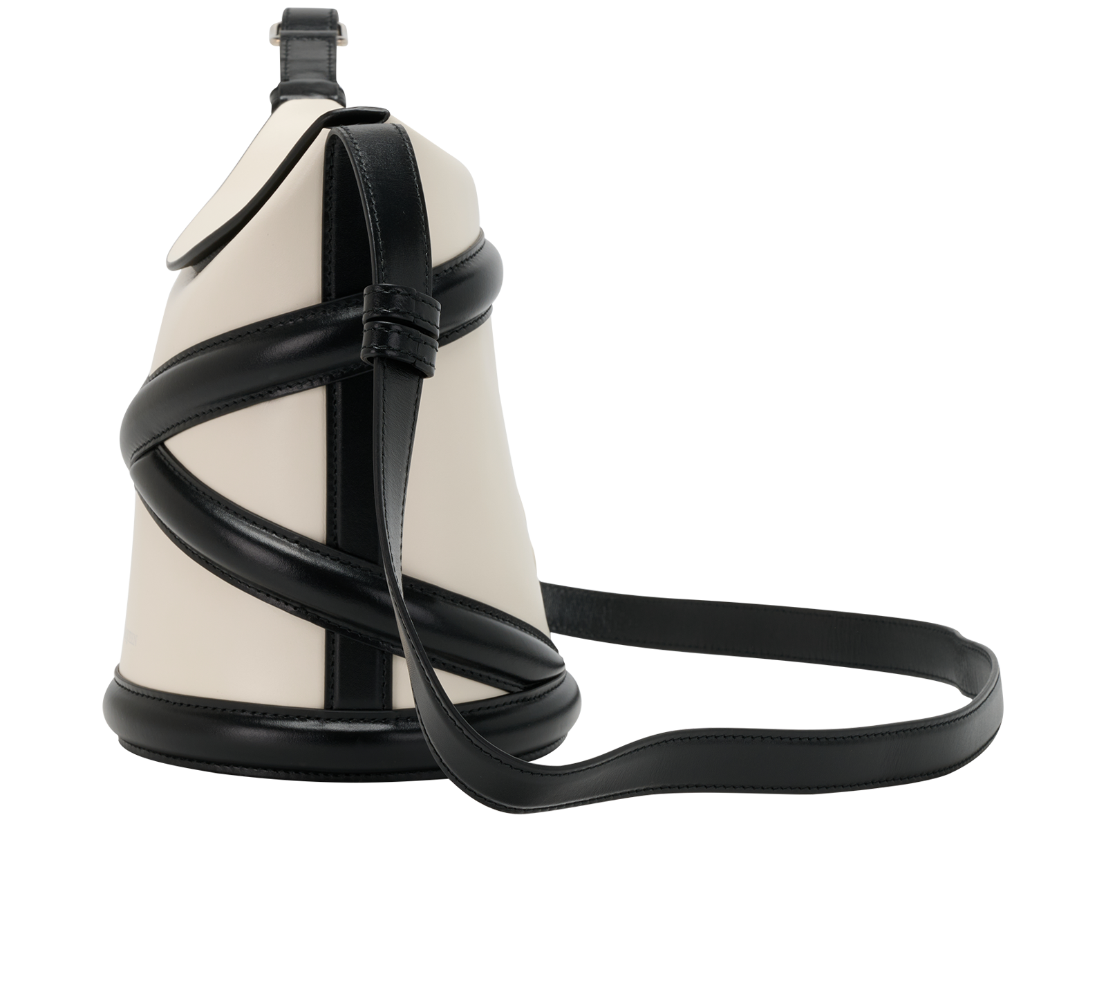 The Curve, &pound;550, Handbags, Black/White, Leather, Bottom view